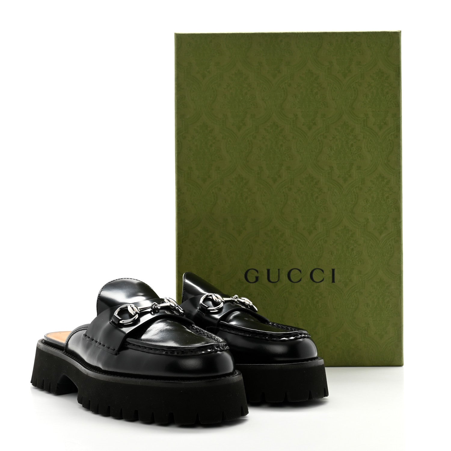 Gucci Cordovan Lux Womens Horsebit Platform Mules 38 Black 10 of 10