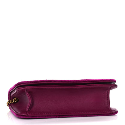 Gucci Velvet Matelasse GG Marmont Mini Bag Fuchsia Violet Cyclamen 4 of 9