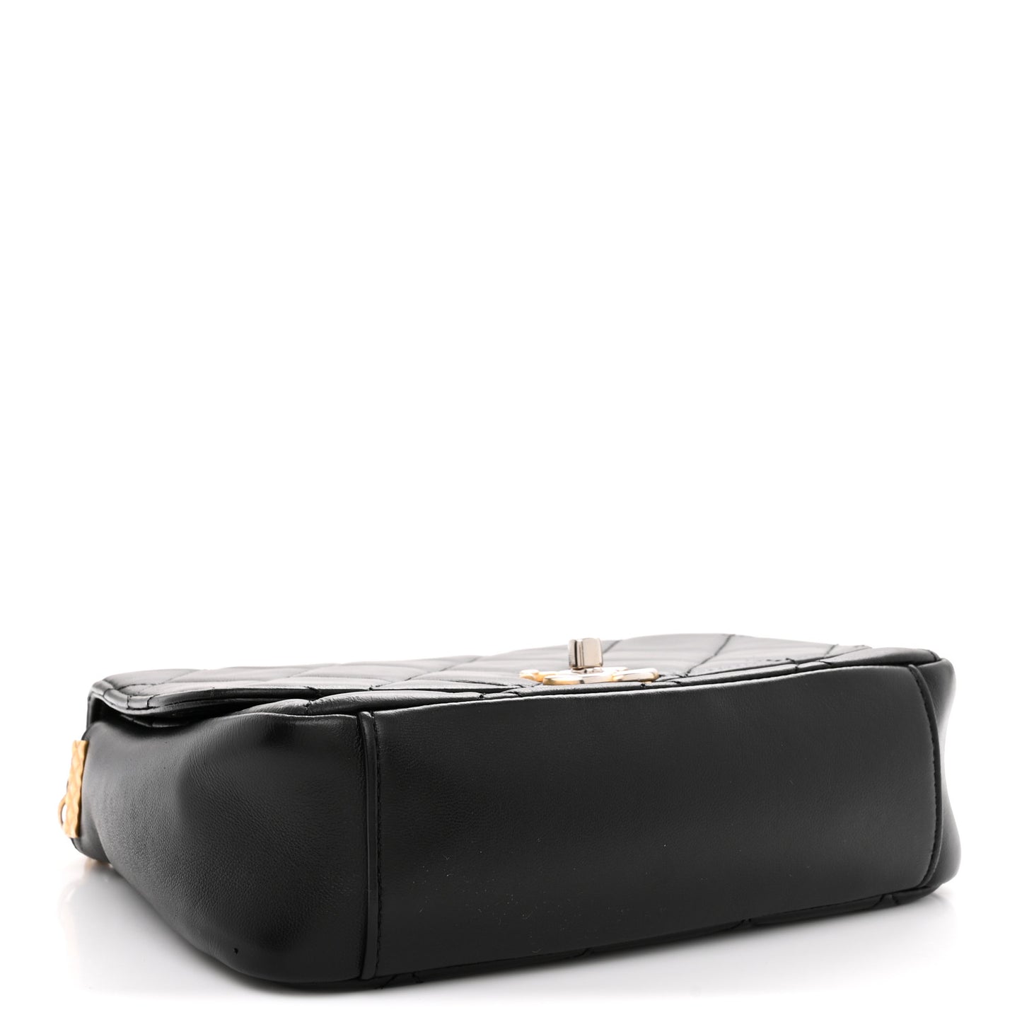Lambskin Quilted CC Coin Flap Bag Black