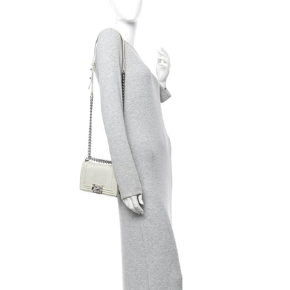 Chanel Glazed Calfskin Small Boy Flap Ivory 3 of 19