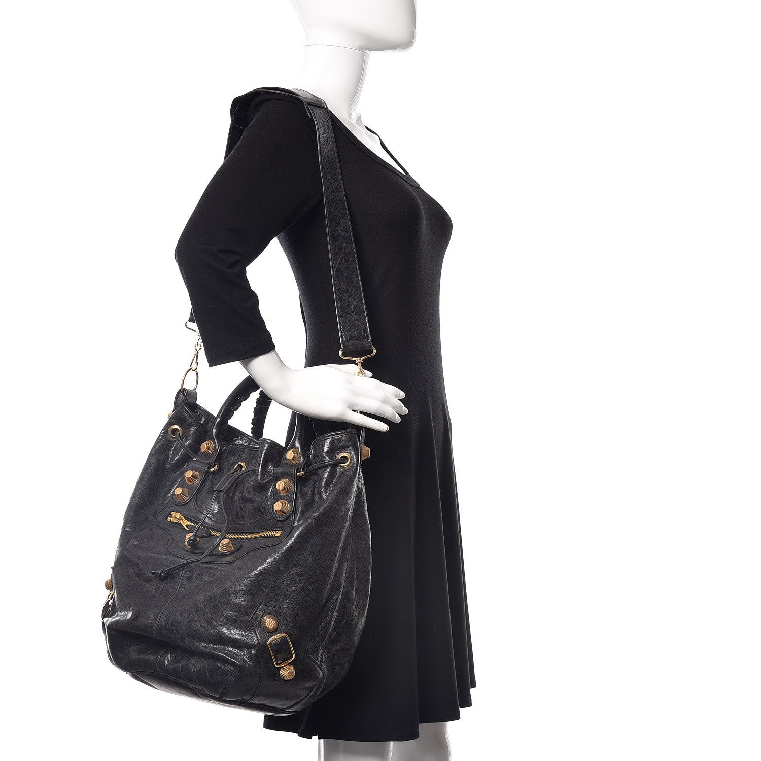 Balenciaga Agneau Giant 21 Gold Hardware Pompon Black 2 of 10