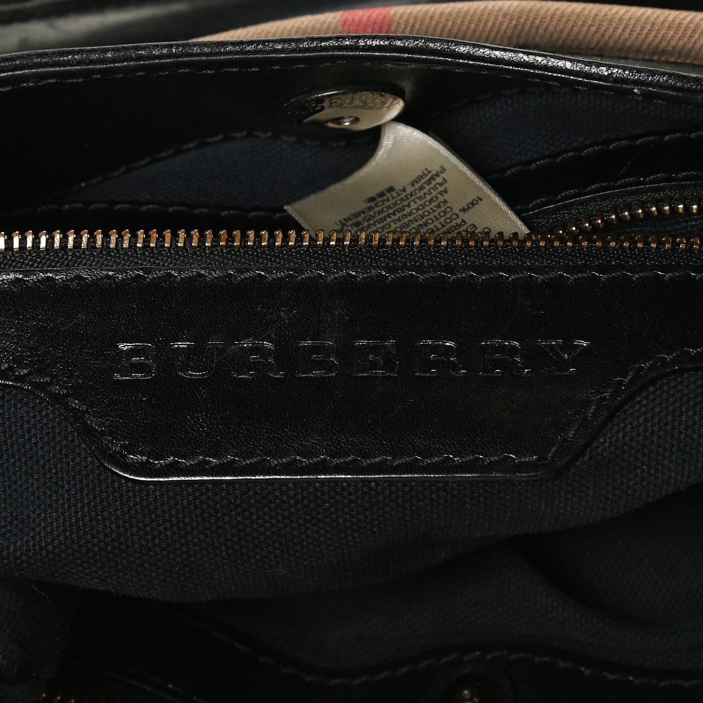 House Check Bridle Calfskin Hepburn Satchel Black