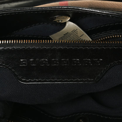 Burberry House Check Bridle Calfskin Hepburn Satchel Black 6 of 14
