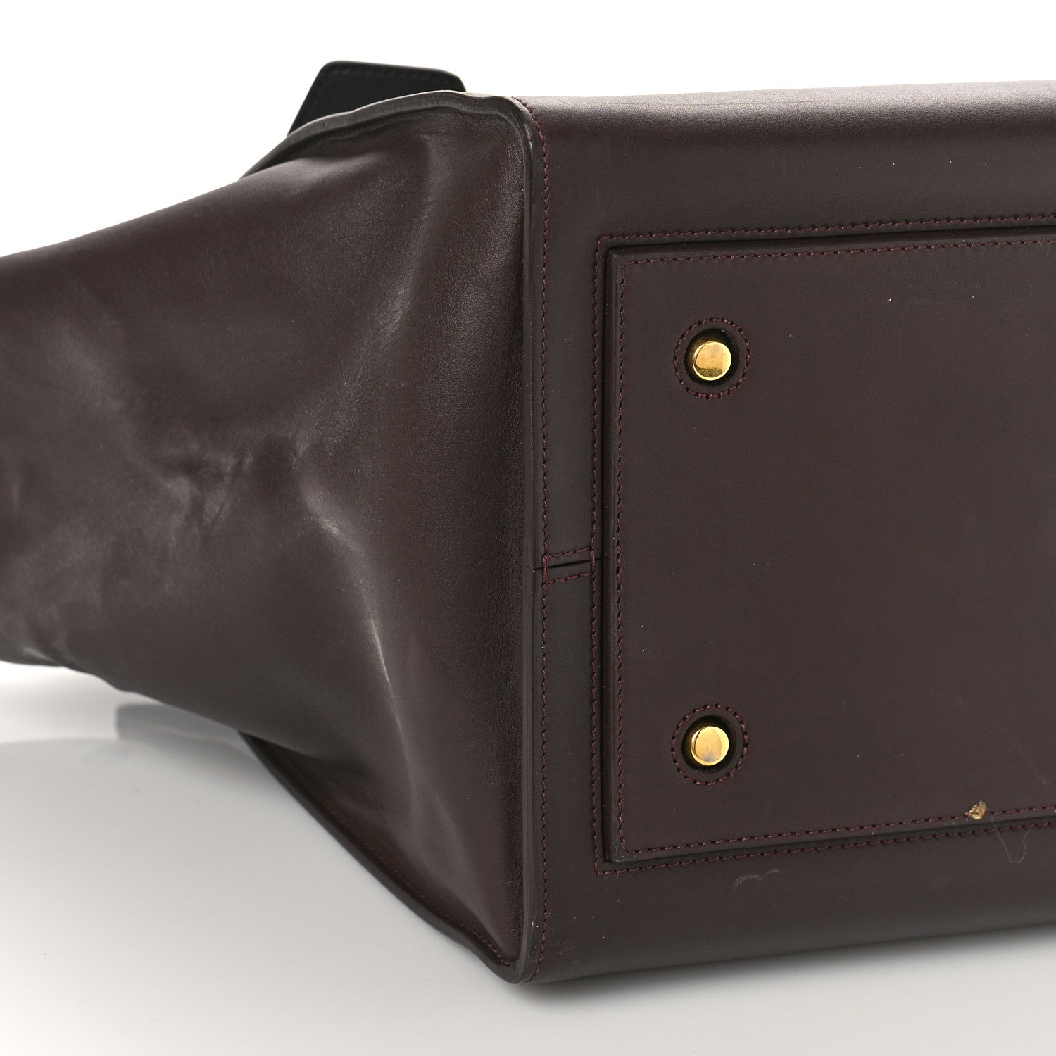 Celine Smooth Calfskin Large Bi-Color Tie Knot Tote Black Burgundy 7 of 10