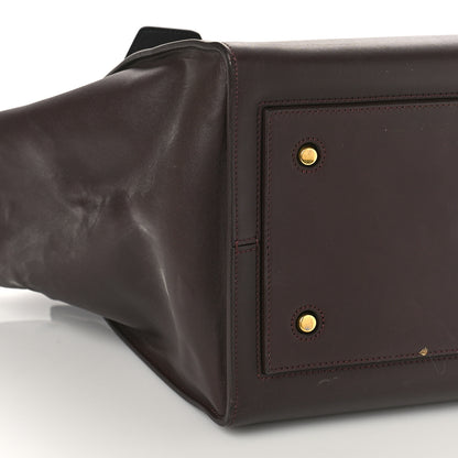 Celine Smooth Calfskin Large Bi-Color Tie Knot Tote Black Burgundy 7 of 10