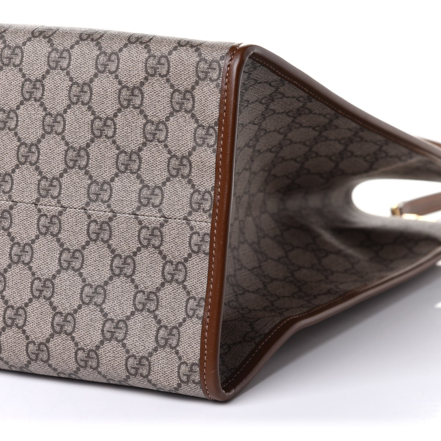 Gucci GG Supreme Monogram Fake/Not Large Retro Interlocking G Tote Bag Beige Brown Sugar 11 of 11