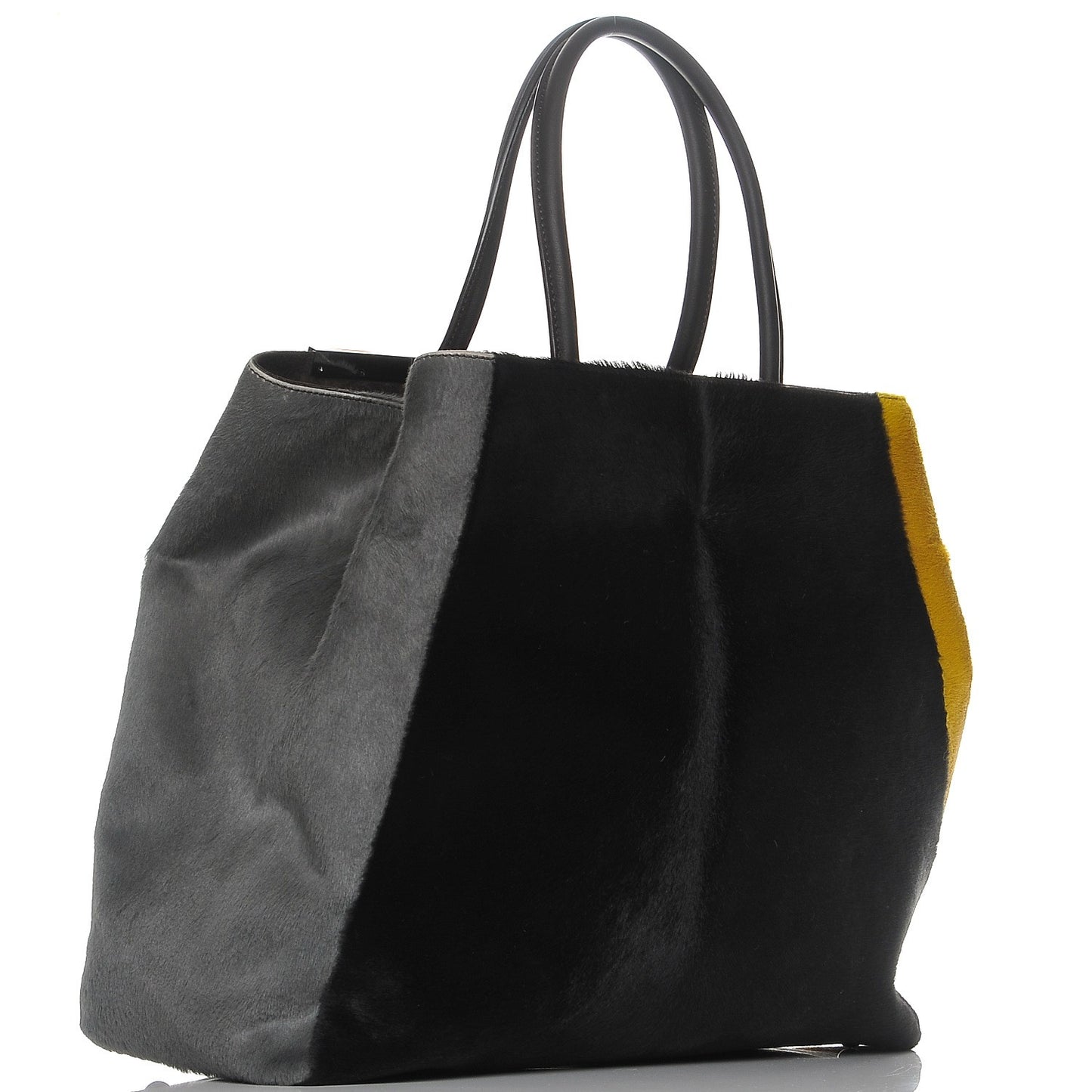 Calf Hair Large 2jours Tote Brown Giallo Acciaio