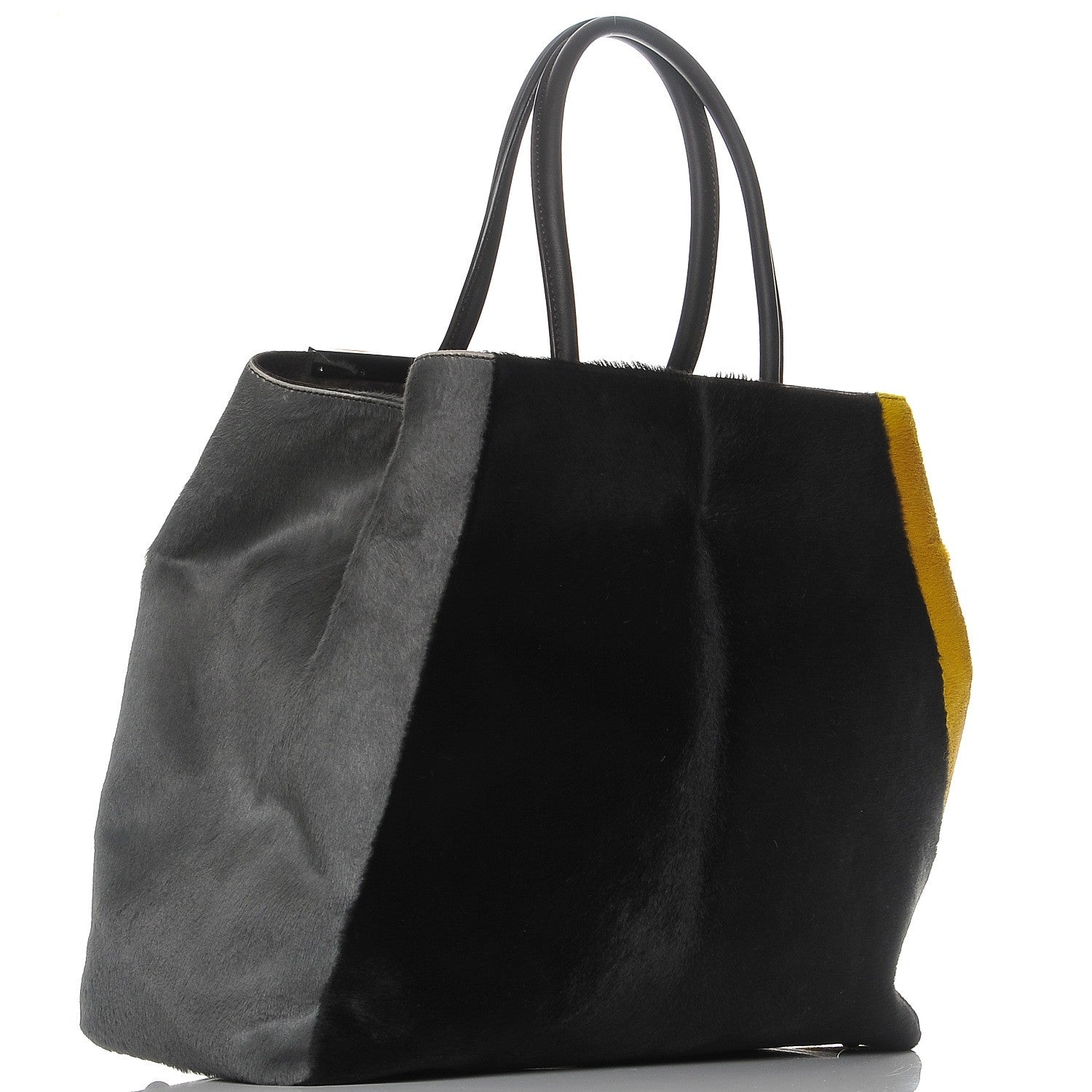 Fendi Calf Hair Large 2jours Tote Brown Giallo Acciaio 3 of 7