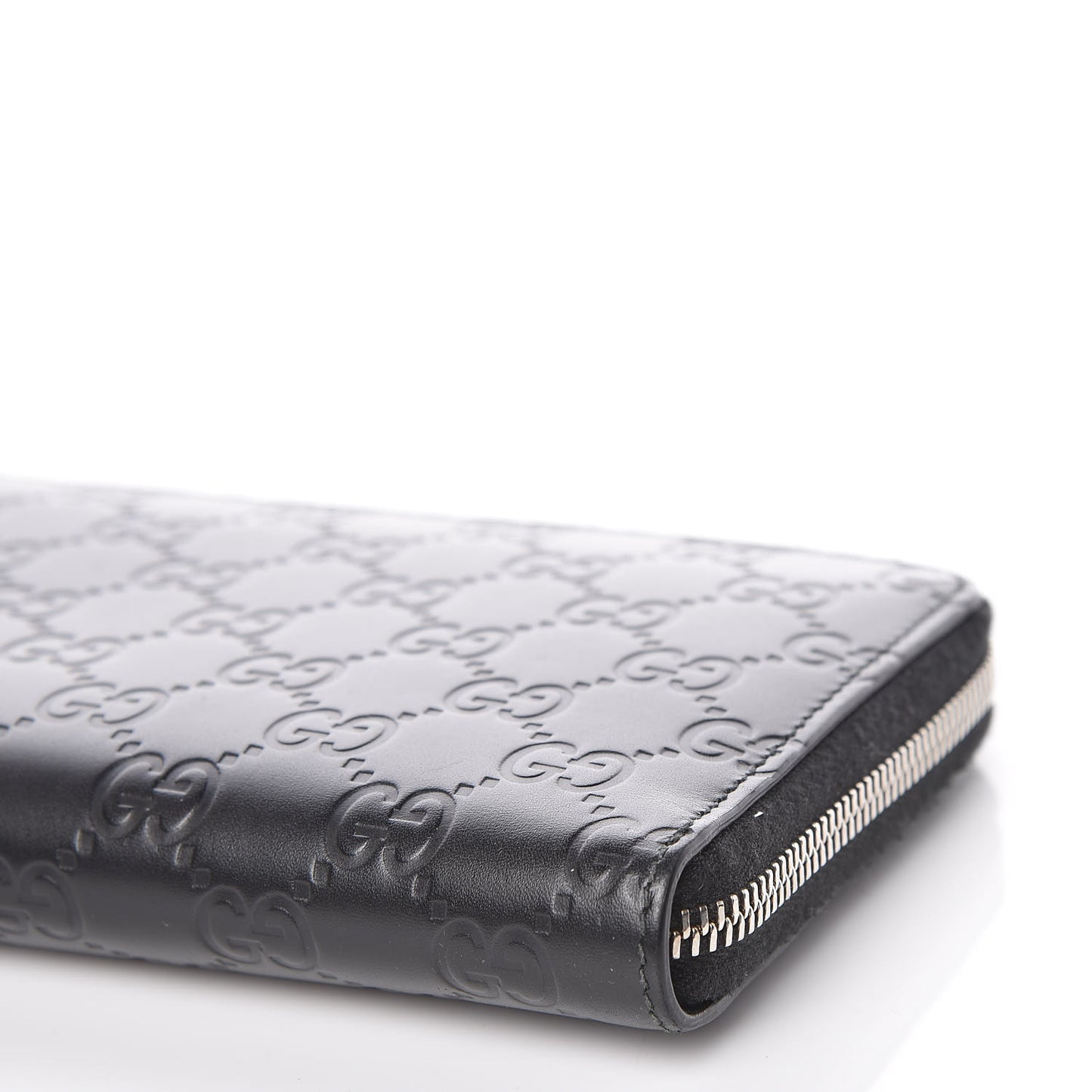 Guccissima Signature Zip Around Organizer Wallet Black