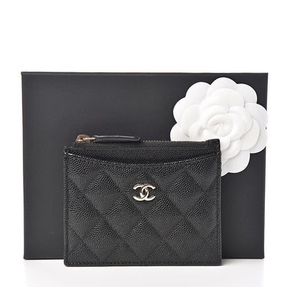 Chanel Caviar Quilted CC Zip Card Holder Black 7 of 7