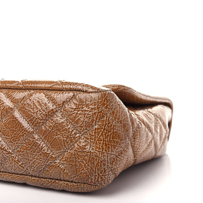 Chanel Crinkled Patent Quilted Jumbo Single Flap Beige 9 of 10