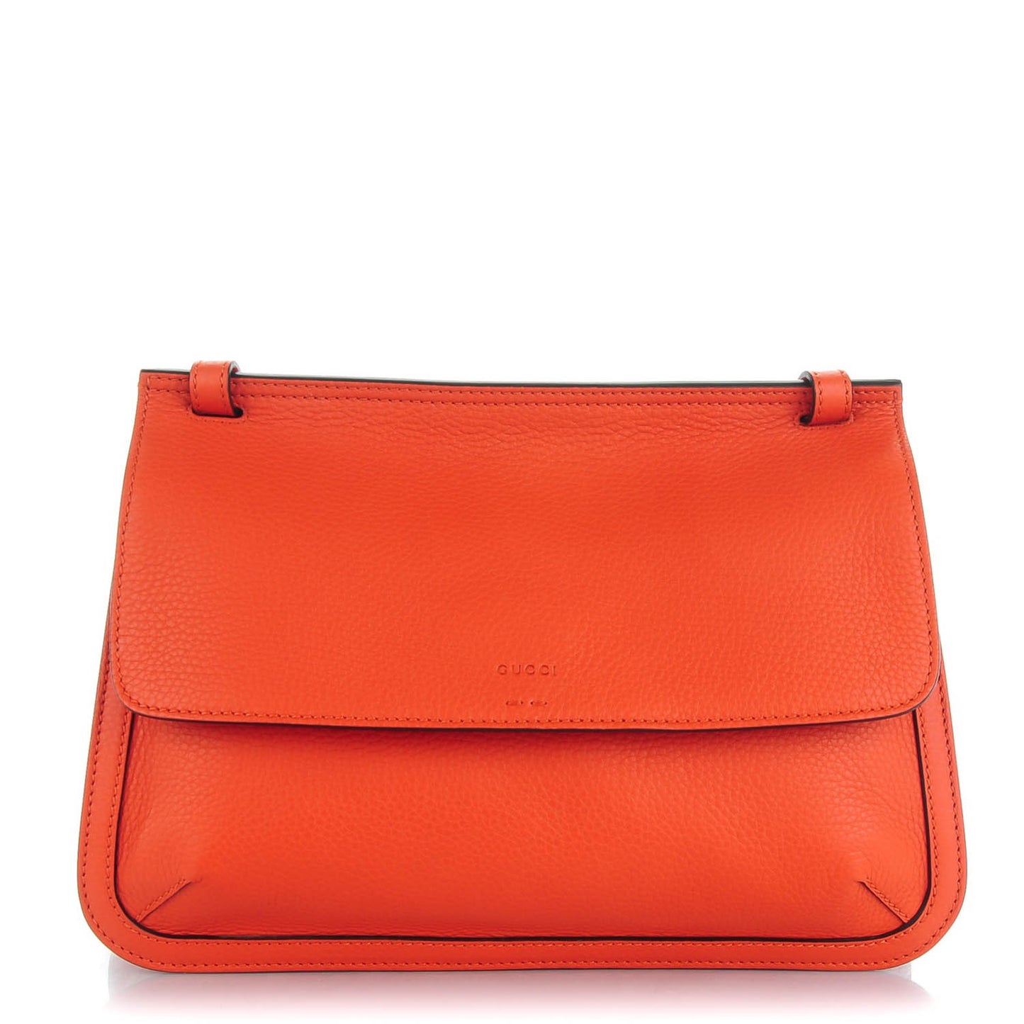 Cellarius Calfskin Medium Bamboo Daily Flap Shoulder Bag New Dark Orange