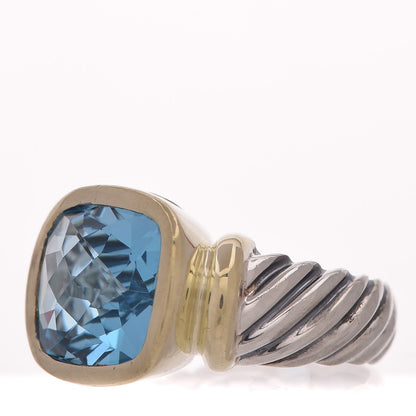 David Yurman Sterling Silver 14K Yellow Gold Blue Topaz 14mm Noblesse Ring 53 6.25 3 of 6