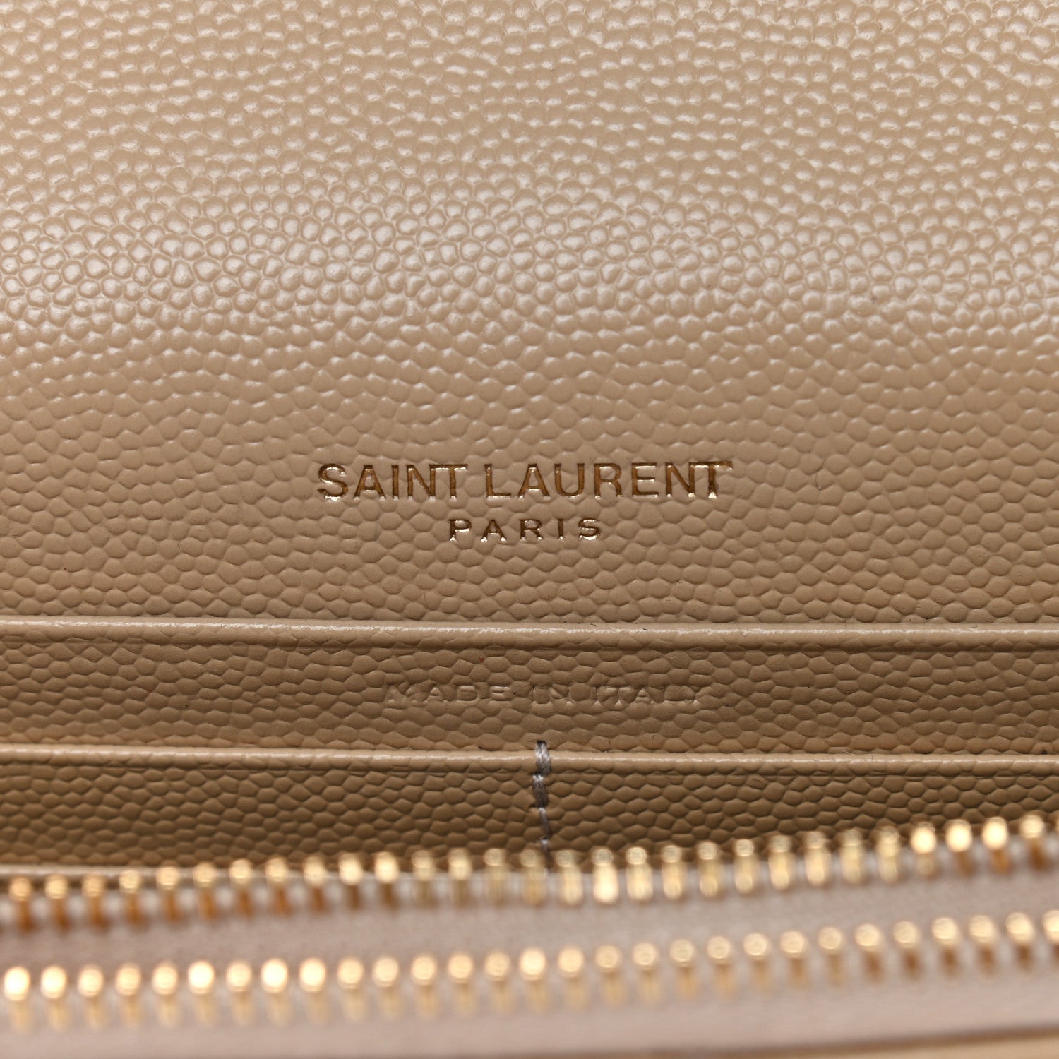 Saint Laurent Grain De Poudre Matelasse Chevron Monogram Envelope Chain Wallet Nude Powder 8 of 9