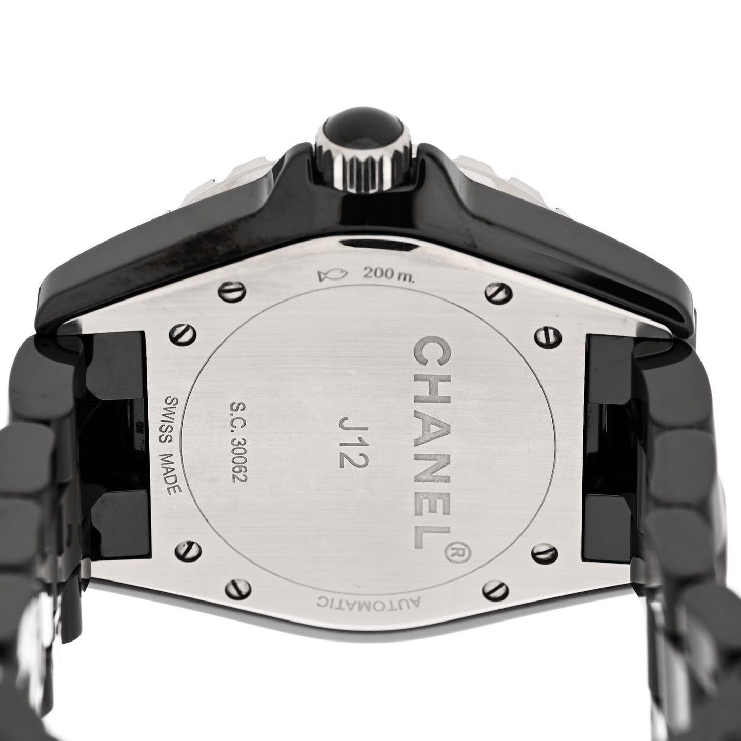 Stainless Steel Ceramic Diamond 38mm J12 Automatic Watch Black