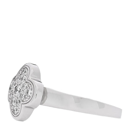 Van Cleef & Arpels 18K White Gold Diamond Pure Alhambra Ring  51 5.75 3 of 4