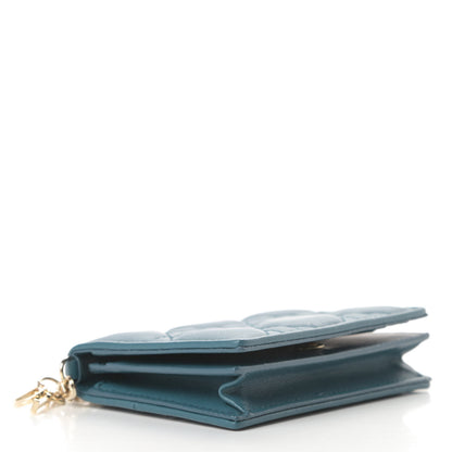 Christian Dior Lambskin Cannage Small Lady Dior Flap Card Holder Deep Ocean 4 of 8