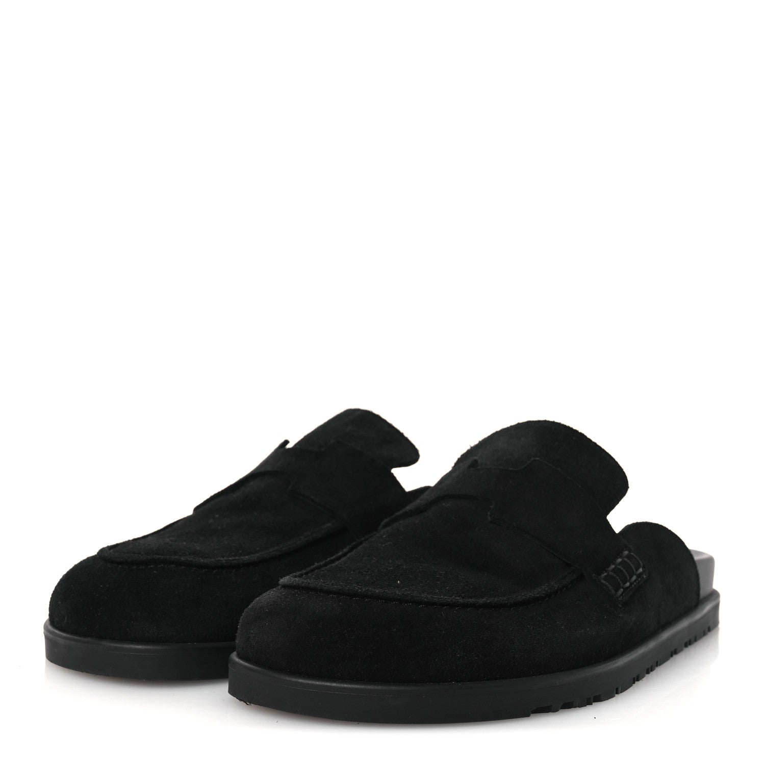 Hermes Suede Calfskin Go Mules 39 Black 4 of 11