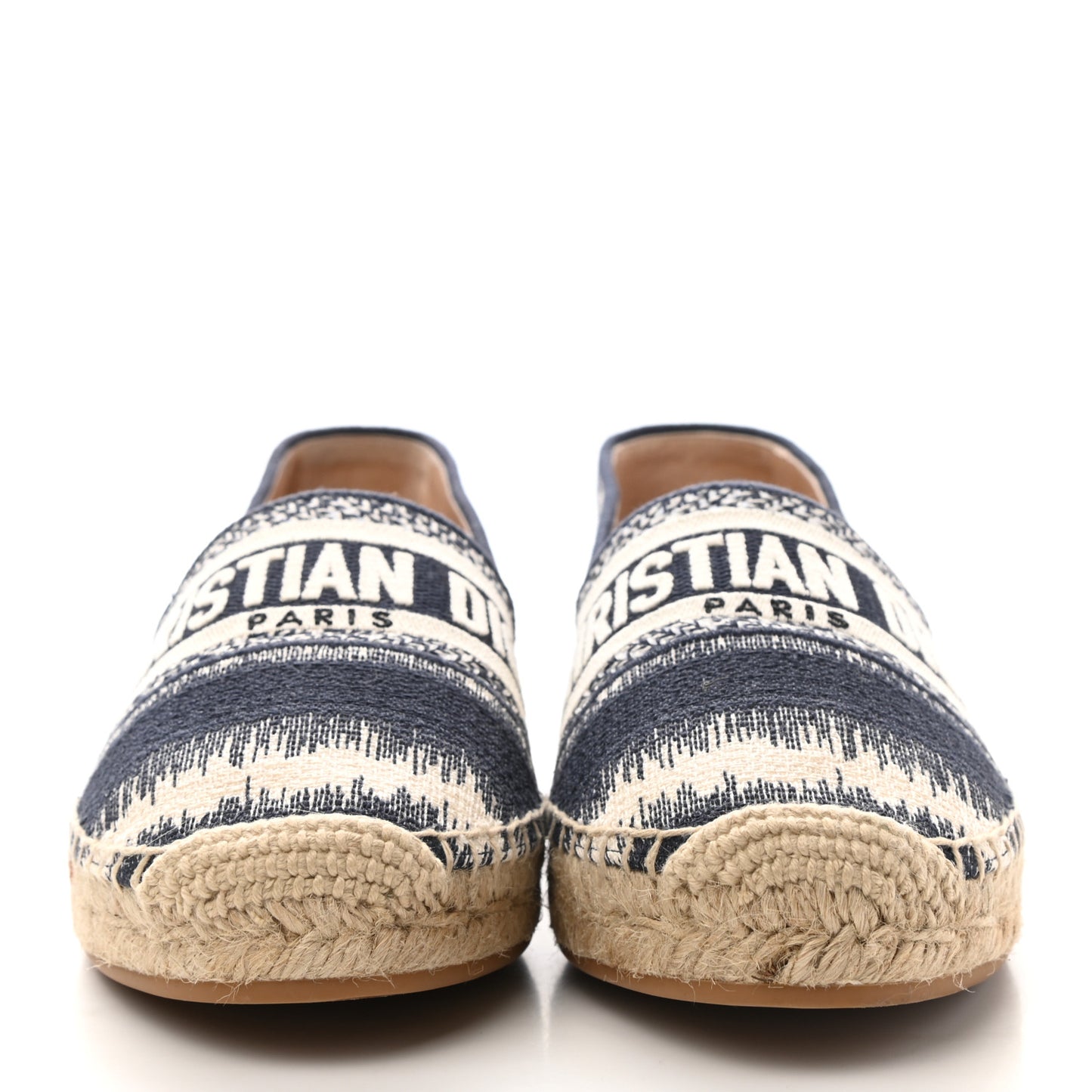 Cotton D-Stripes Embroidered Granville 15mm Espadrilles 36.5 Deep Blue