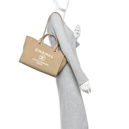 Chanel Mixed Fibers Small Deauville Tote Beige 2 of 11