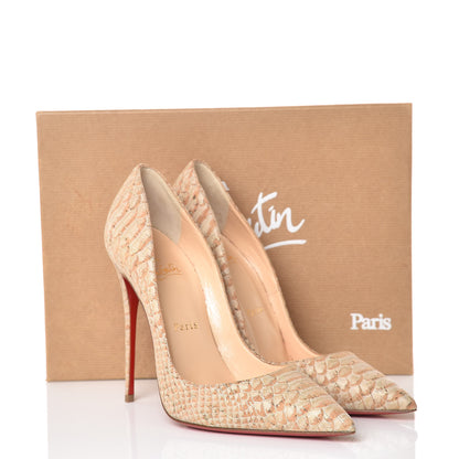 Christian Louboutin Liege Embossed So Kate 120 Pumps 38.5 Beige 9 of 9