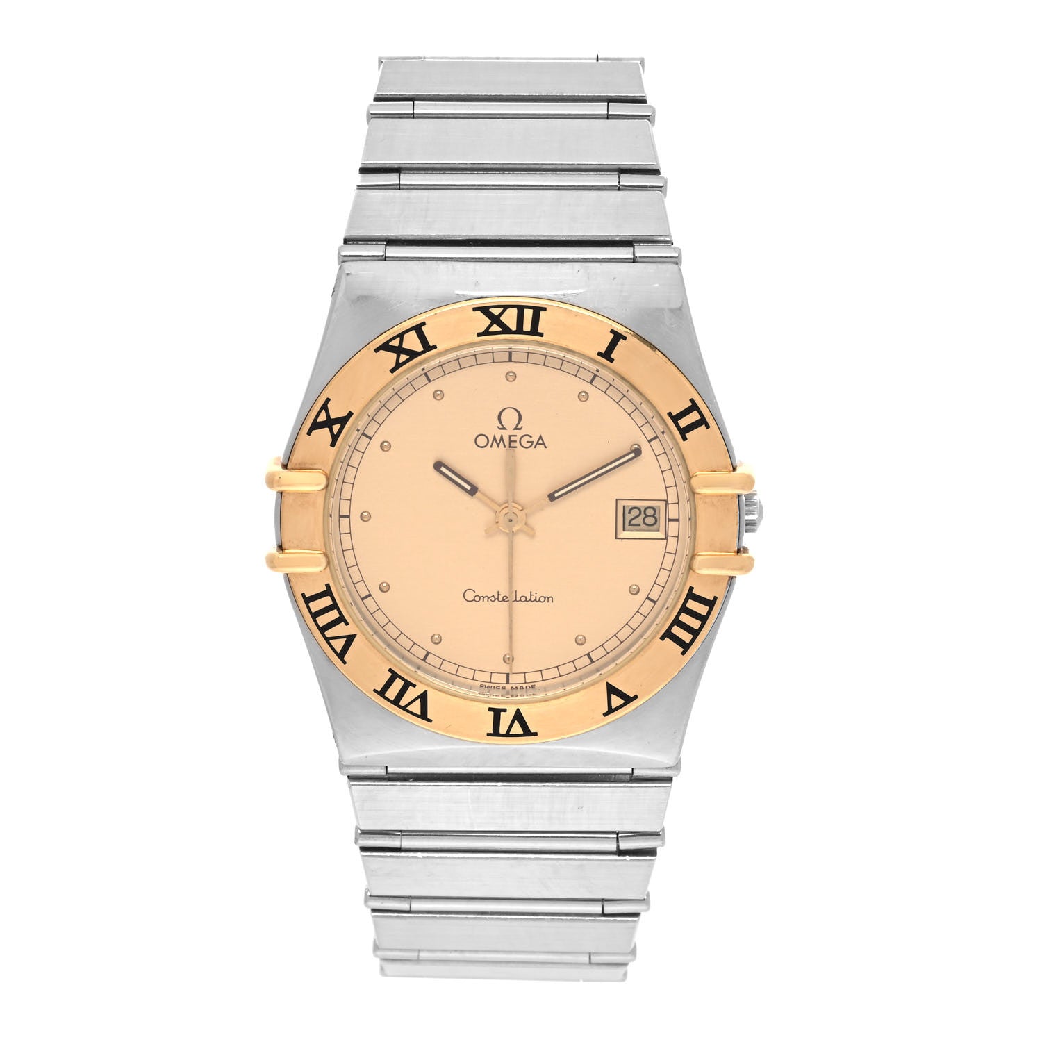 Omega Stainless Steel 18K Yellow Gold 33mm Constellation Quartz Watch Champagne 396.1075 1 of 4