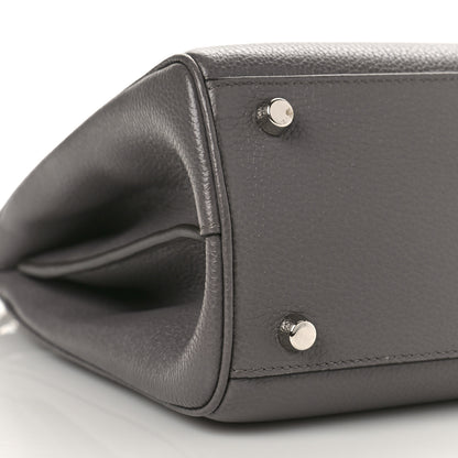 Gucci Grainy Calfskin Small Zumi Top Handle Bag Dusty Grey 9 of 11