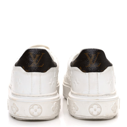 Louis Vuitton Lambskin Embossed Monogram Time Out Sneakers 39 White 6 of 13