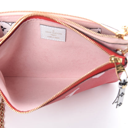 Louis Vuitton Monogram Giant Double Zip Pochette Rouge 4 of 6