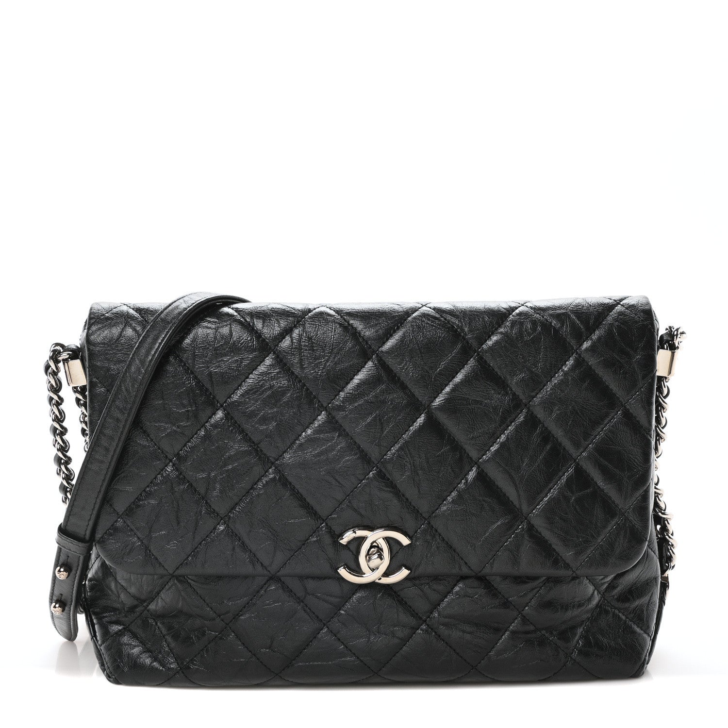 Chanel Crackled Aged Calfskin Big Bang Flap Black 1 of 10