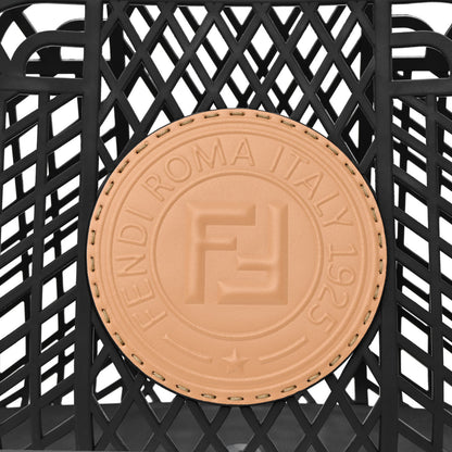 Fendi Recycled Plastic Vitello Liberty Matte Medium Fendi Basket Black Miele Scuro 9 of 11