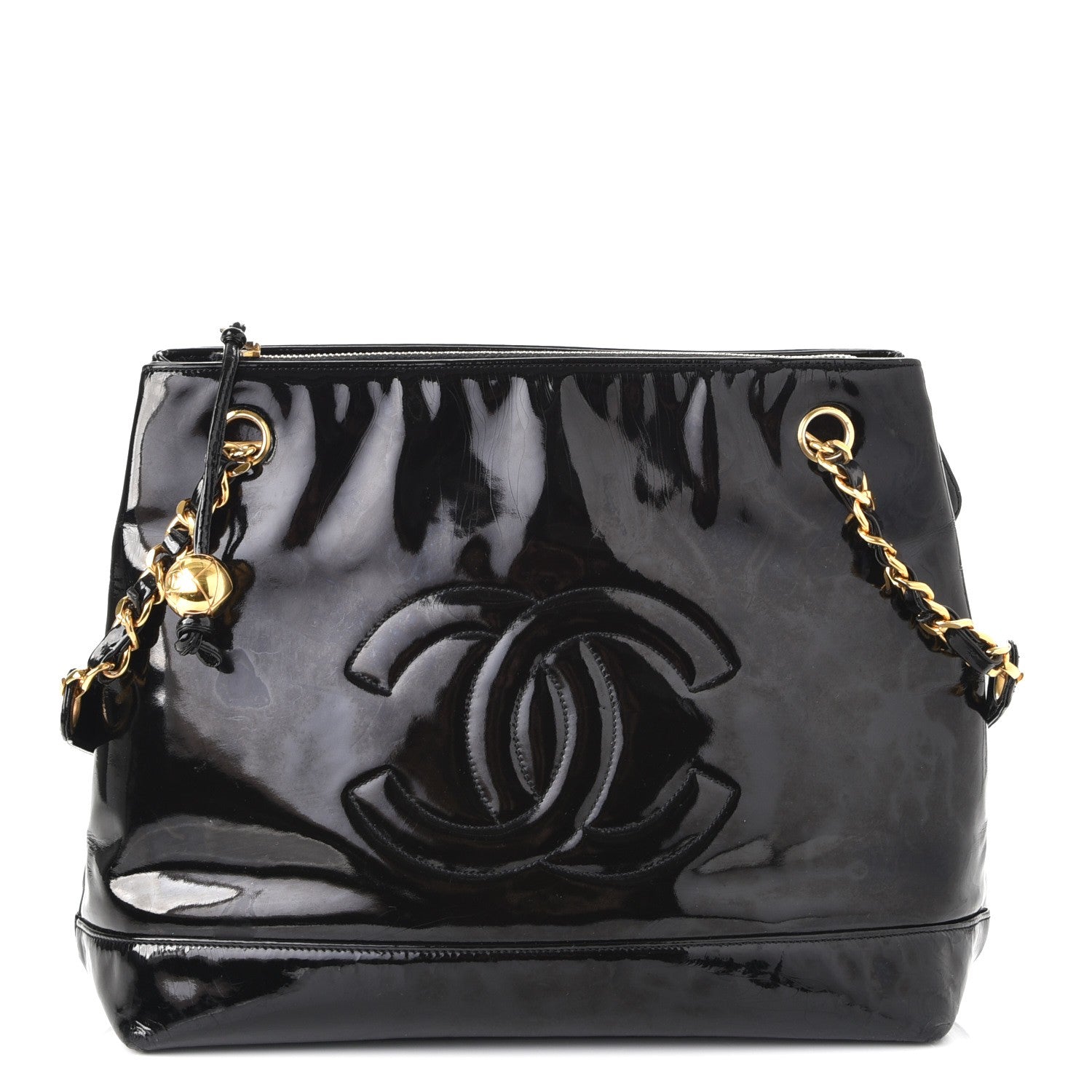 Chanel Patent CC Shoulder Bag Black 1 of 8