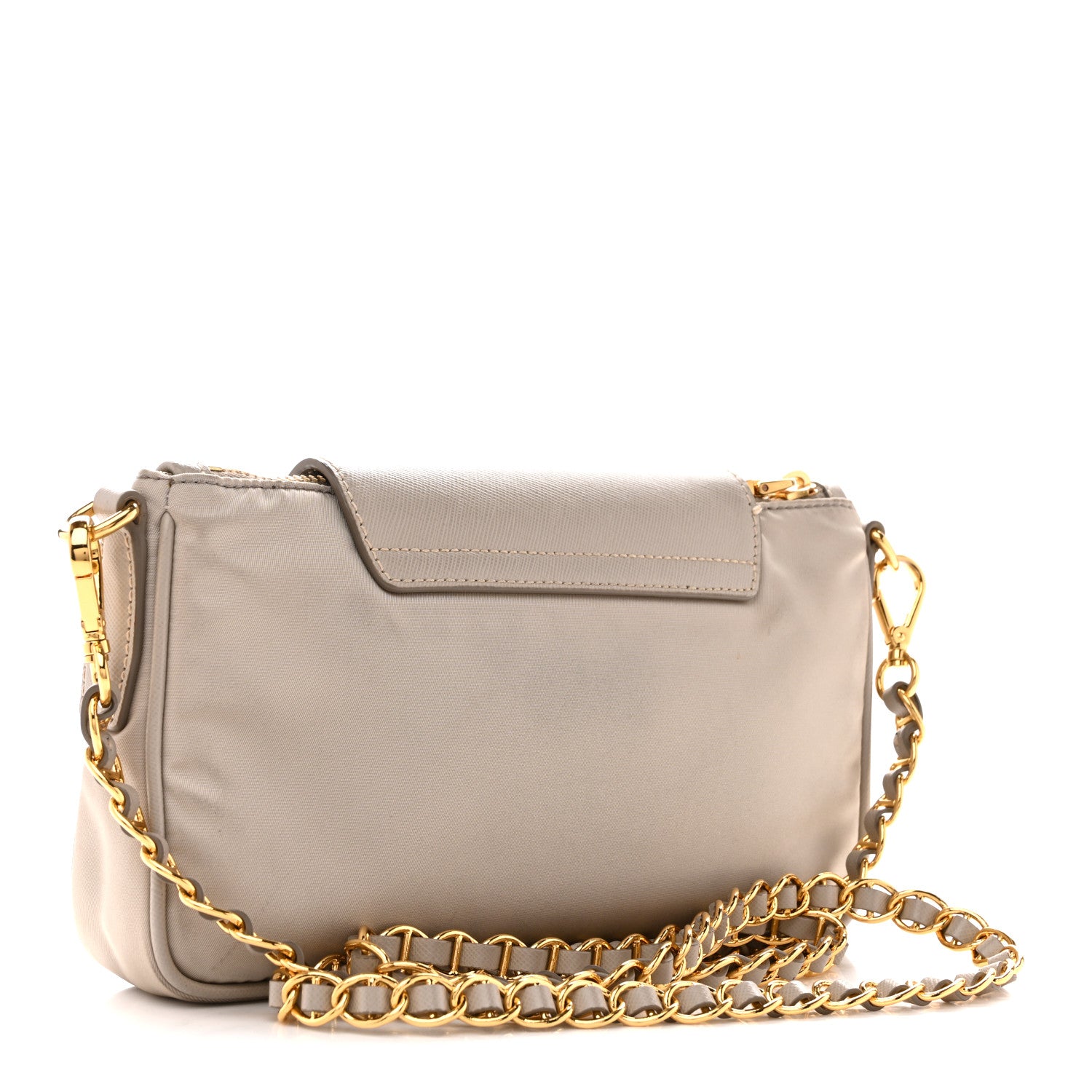 Prada Tessuto Nylon Saffiano Crossbody Bag Pomice 3 of 12