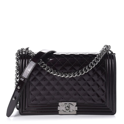 Chanel Patent Quilted New Medium Boy Flap Black 1 of 12