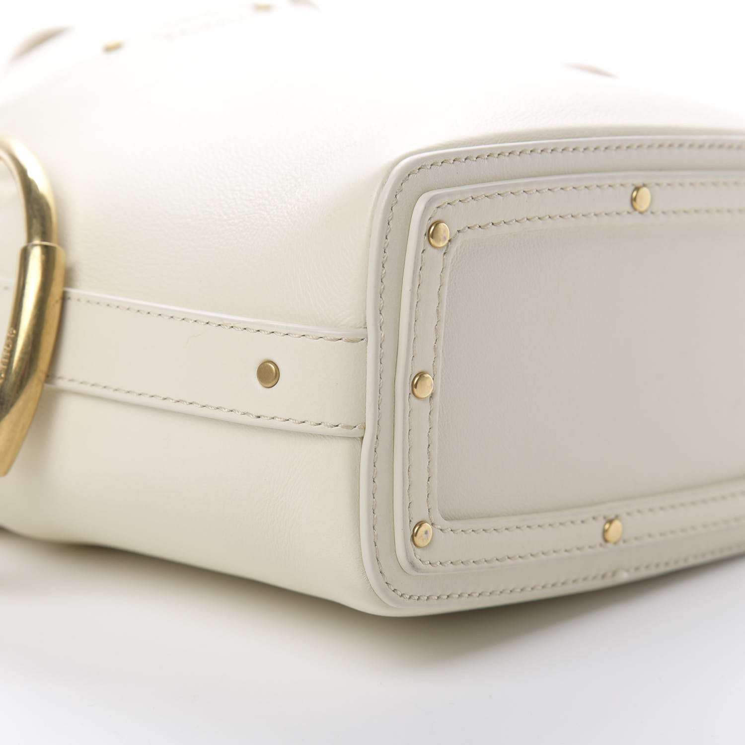 Chloe Smooth Calfskin Mini Roy Bucket Bag Natural White 9 of 11