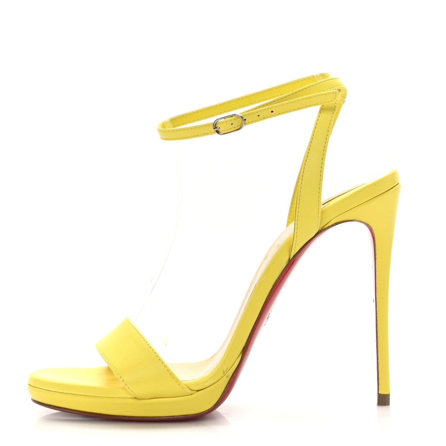 Christian Louboutin Nappa Loubi Queen 120 Strap Sandals 36 Yellow 1 of 7