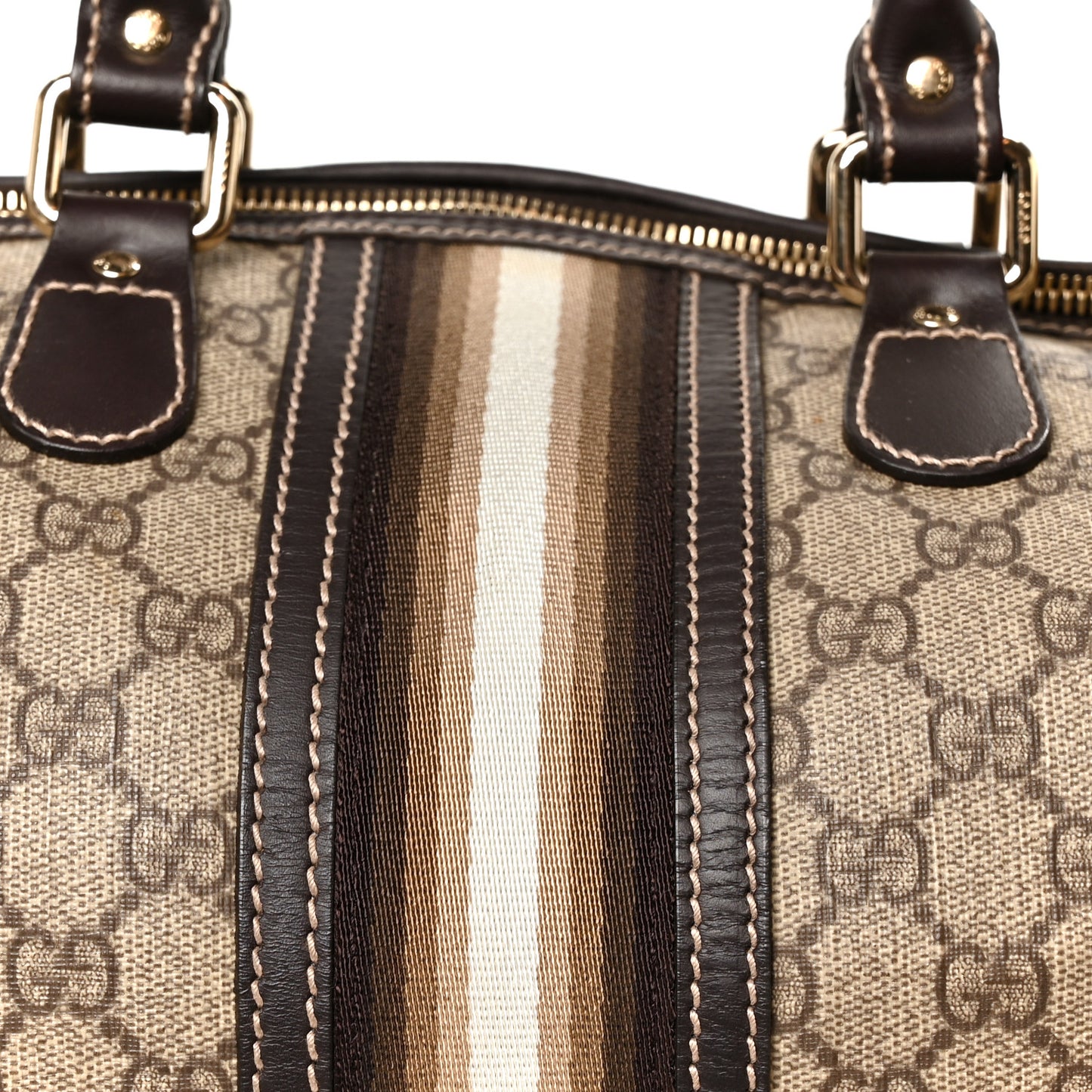 GG Plus Monogram Web Medium Joy Boston Dark Brown