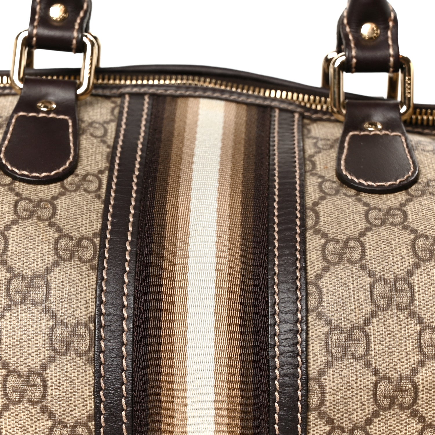 Gucci GG Plus Monogram Web Medium Joy Boston Dark Brown 8 of 11