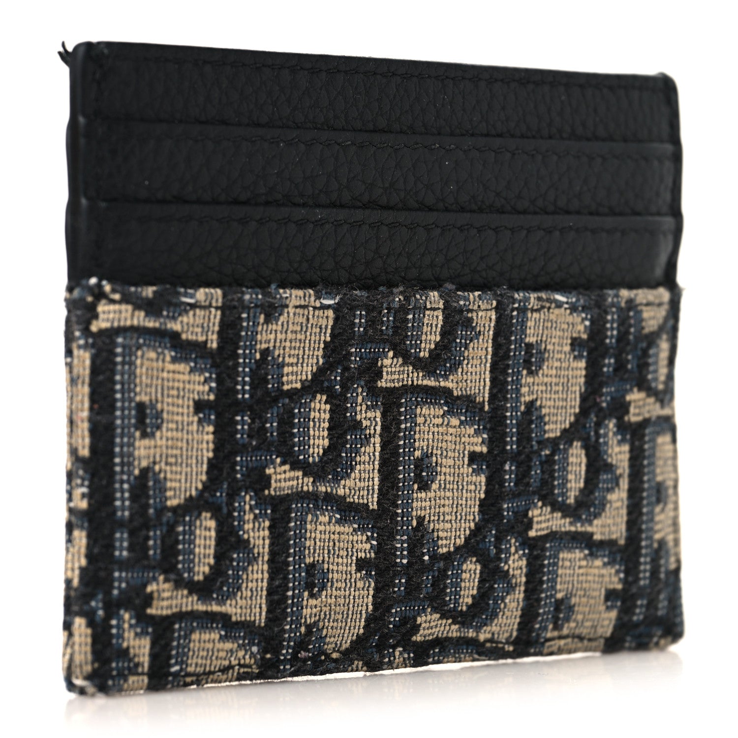 Christian Dior Grained Calfskin Oblique Card Holder Black 3 of 9