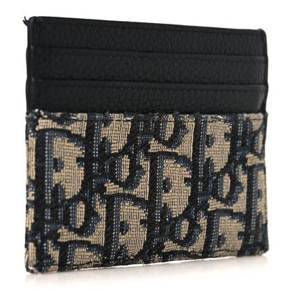 Christian Dior Grained Calfskin Oblique Card Holder Black 3 of 9