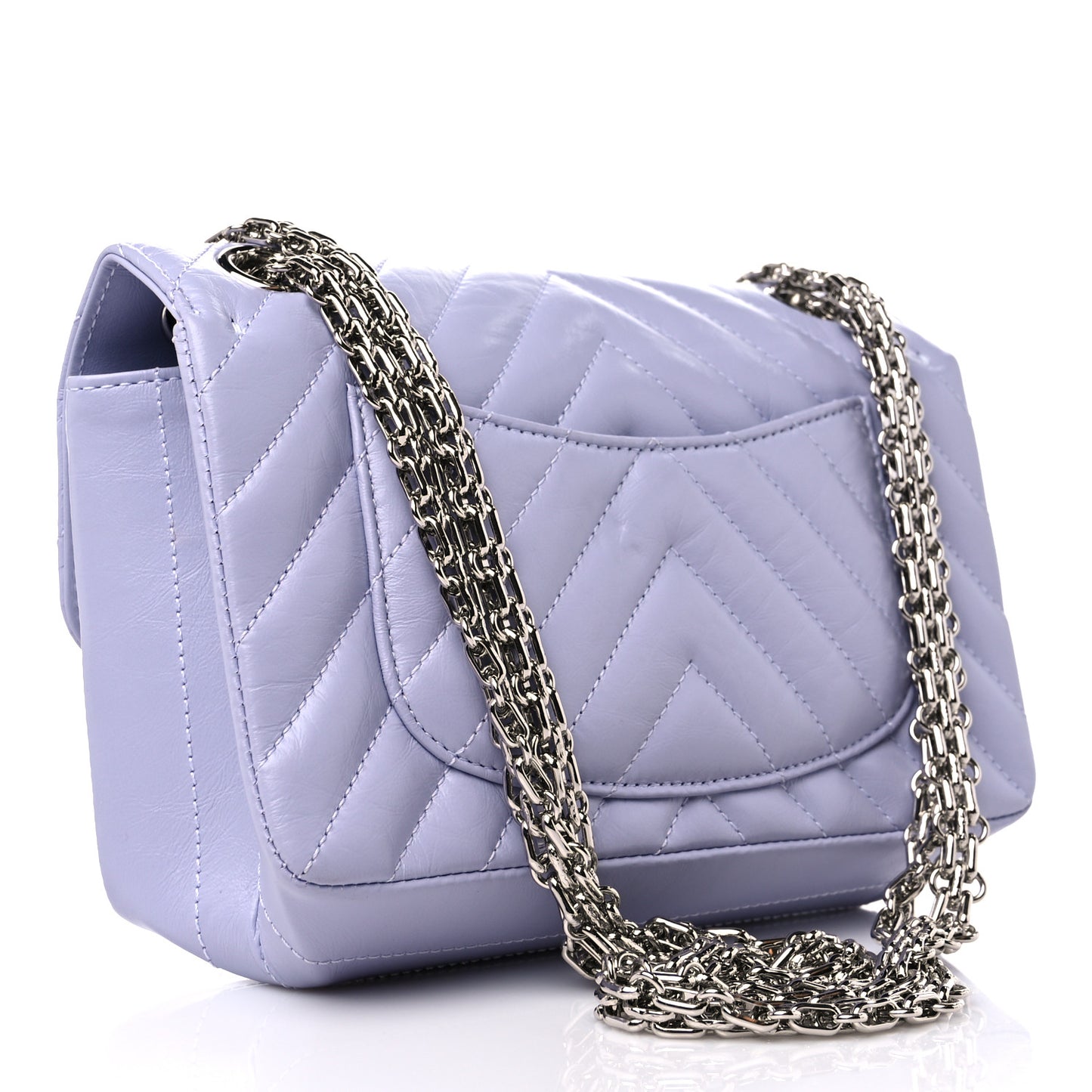 Aged Calfskin Chevron Quilted 2.55 Reissue Mini Flap Light Purple