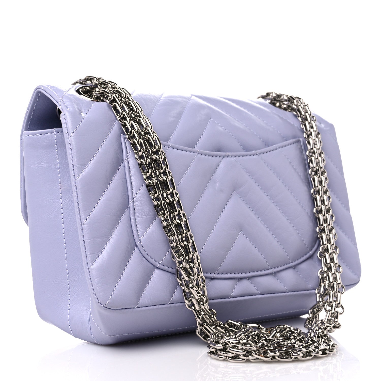 Chanel Aged Calfskin Chevron Quilted 2.55 Reissue Mini Flap Light Purple 3 of 11
