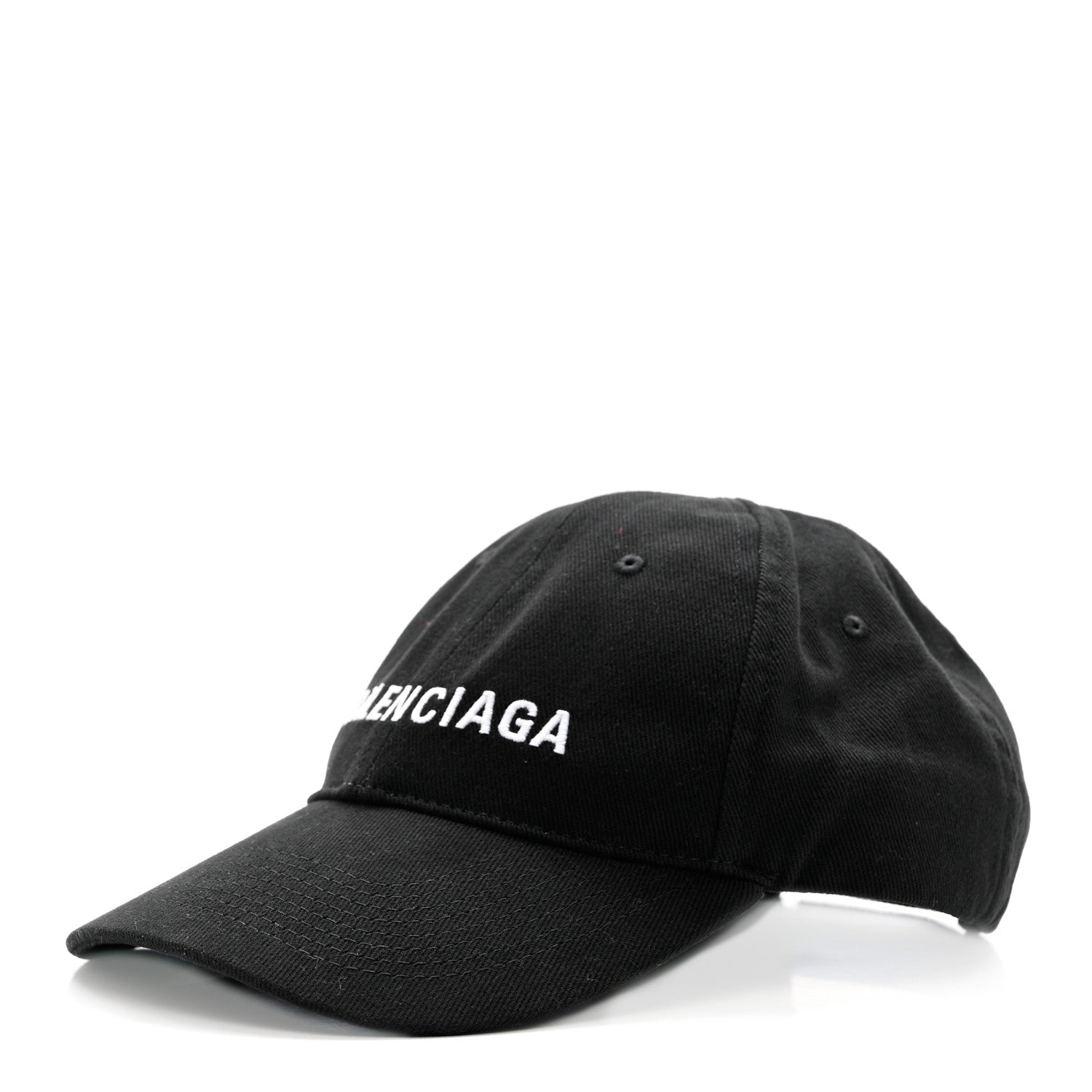 Balenciaga Cotton Drill Logo Classic Baseball Cap 59 L Black White 1 of 9