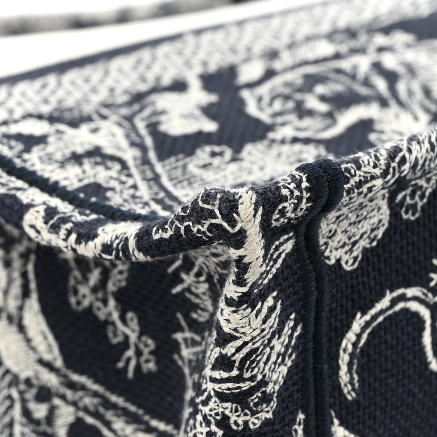 Christian Dior Canvas Embroidered Medium Toile De Jouy Reverse Book Tote Blue 11 of 12