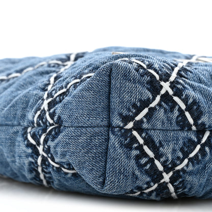 Chanel Denim Stitched Quilted Mini Chanel 22 Blue 9 of 11
