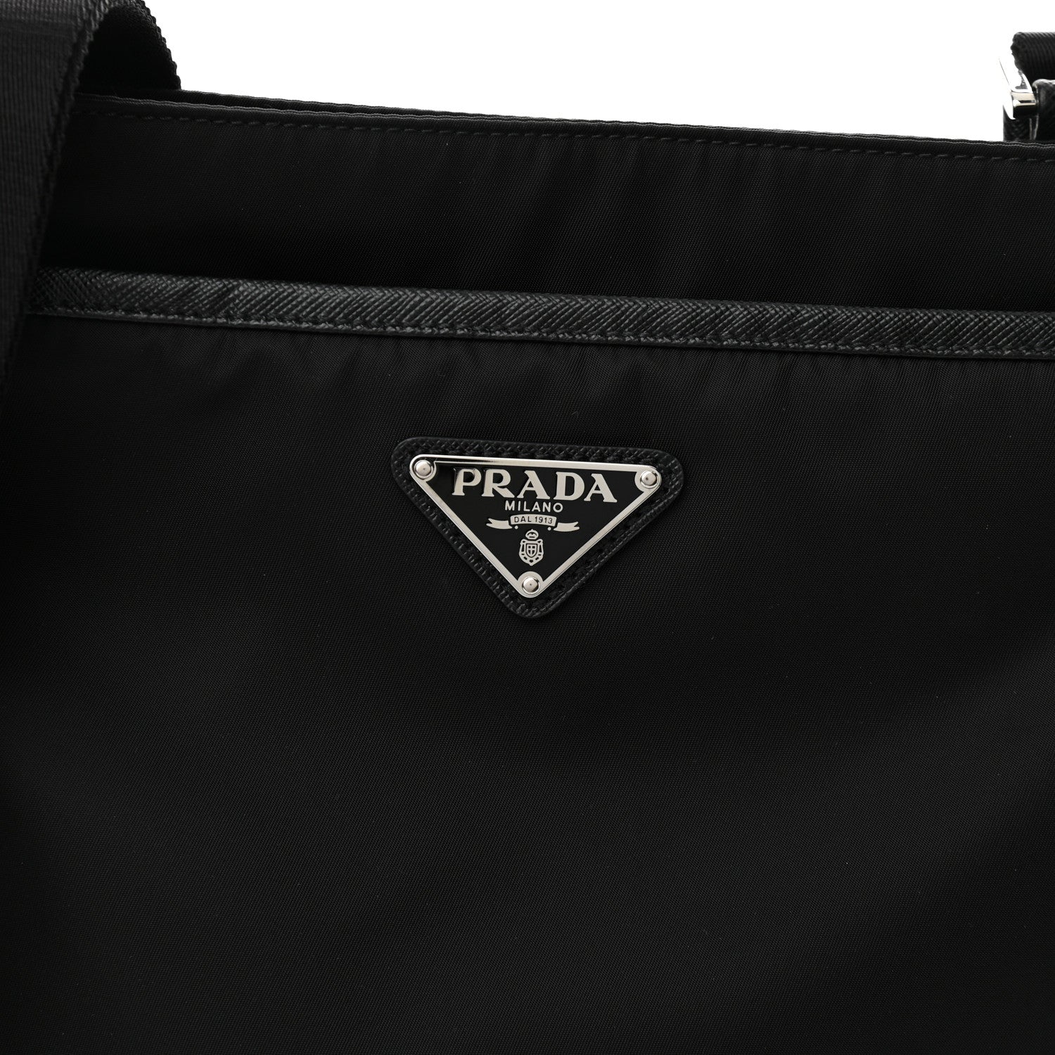 Prada Re-Nylon Saffiano Pocket Flat Messenger Bag Black 7 of 9