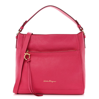 Salvatore Ferragamo Grained Calfskin Ally Hobo Pink 1 of 13