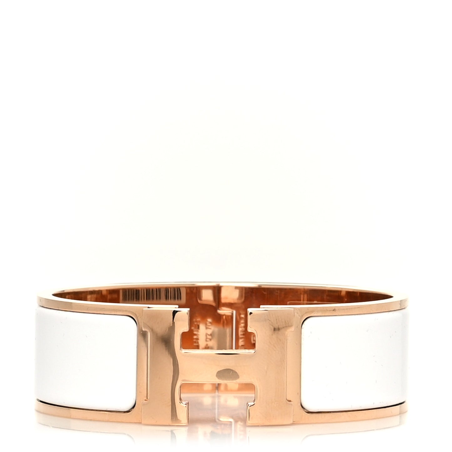 Enamel Wide Clic Clac H Bracelet GM White