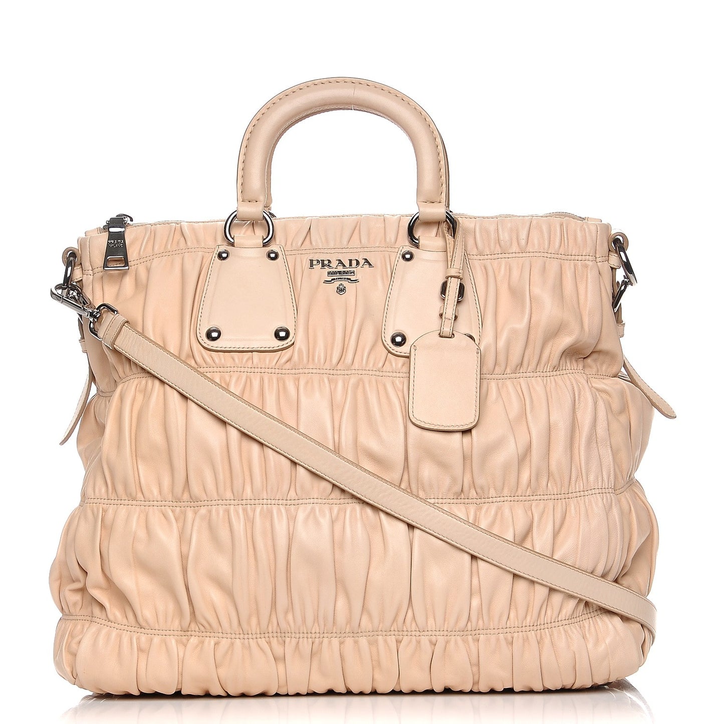 Nappa Gaufre Tote Ecru