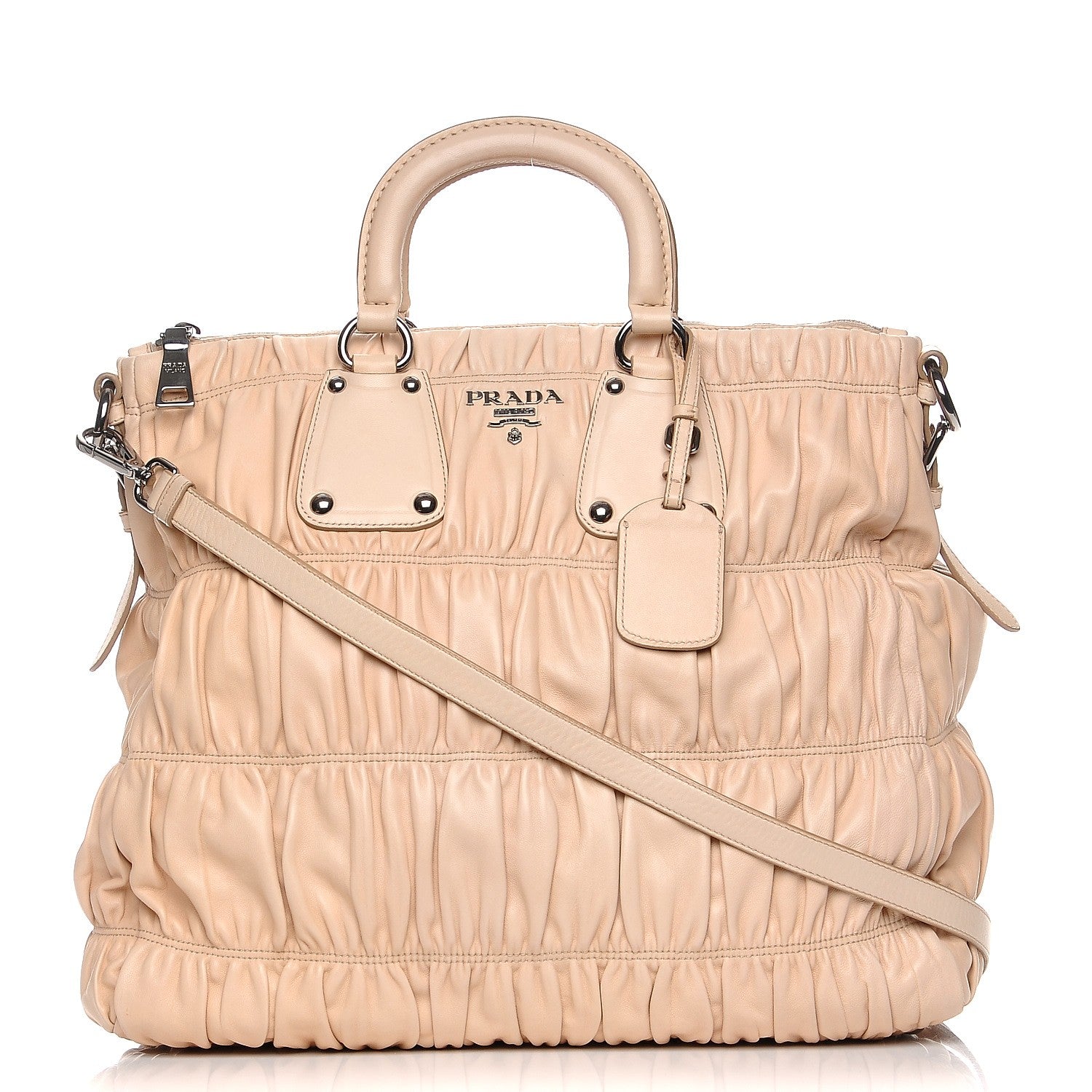 Prada Nappa Gaufre Tote Ecru 1 of 8